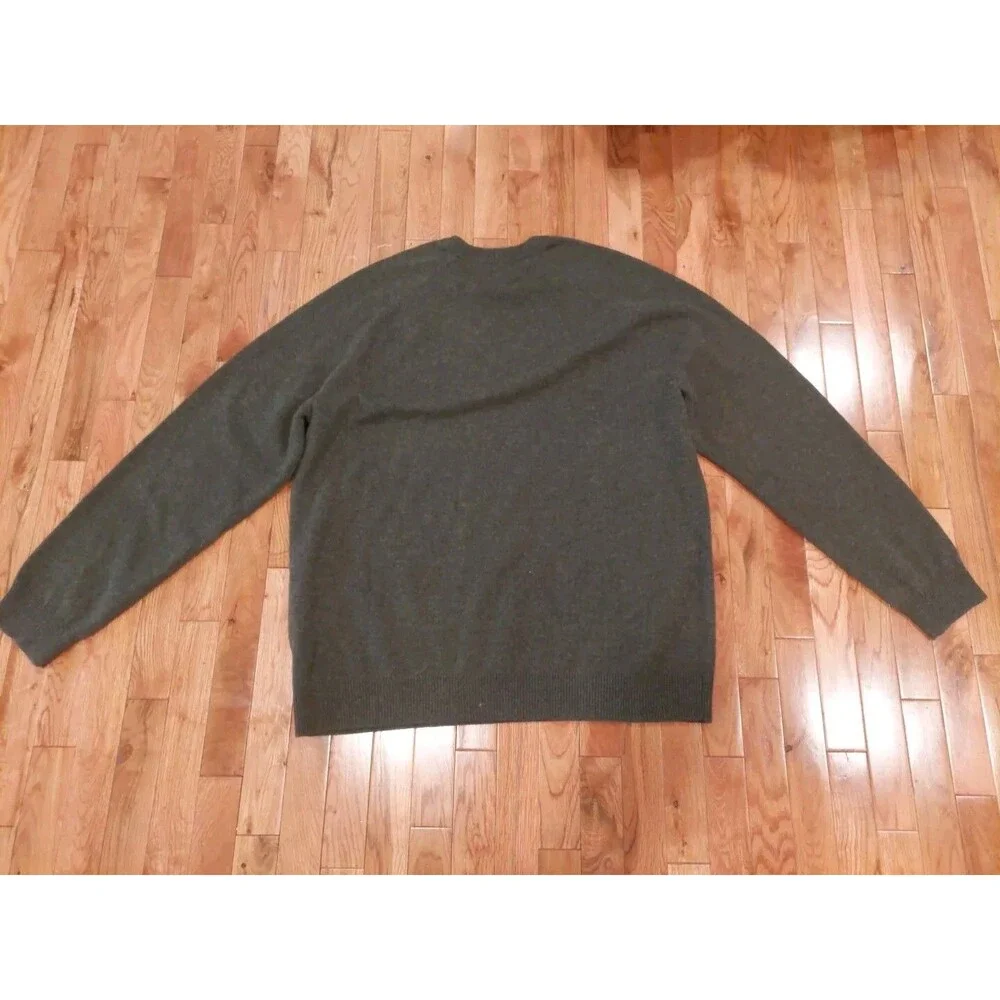 Magaschoni Sweater Mens XXL 100% Lambswool Brown Crewneck Pullover EUC